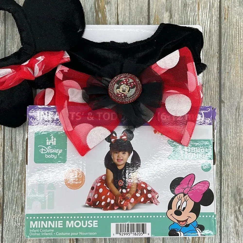 Baby Infant Disney Minnie Mouse Costume Red Polka Dot Size 6-12M